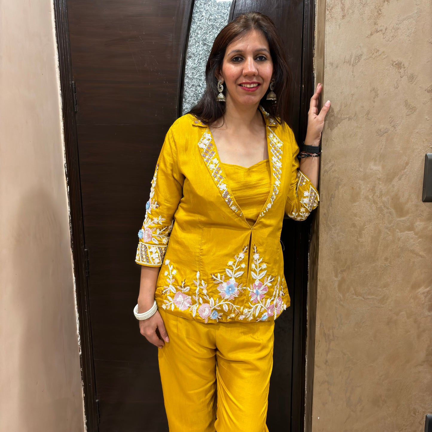 Yellow Embroidered Co-ord Set