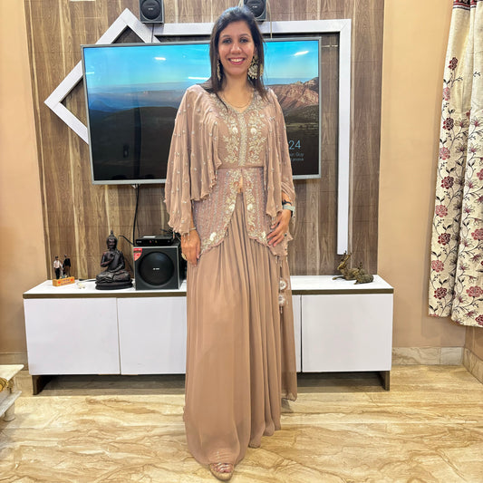 Ethereal Charm: Flowing Skirt with Artisanal Embroidered Top