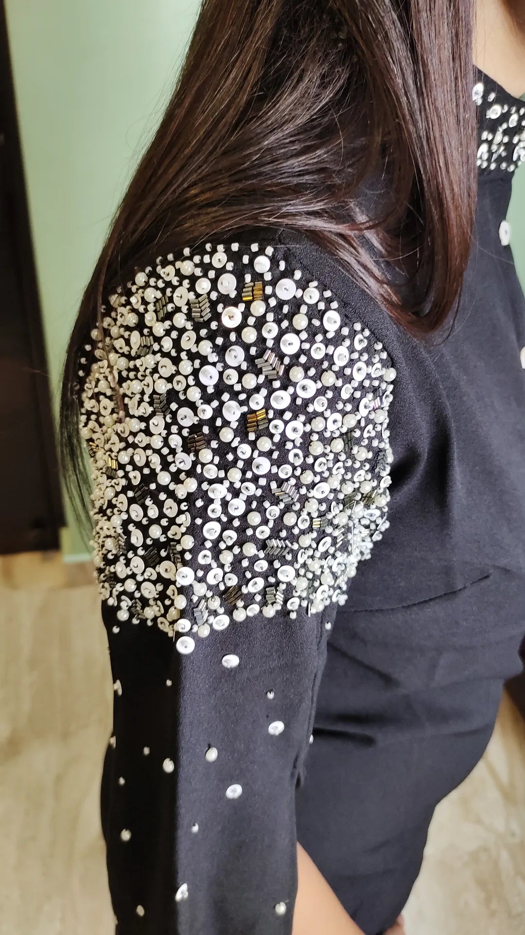 Beads Embroidered Shirt Co-ord Set