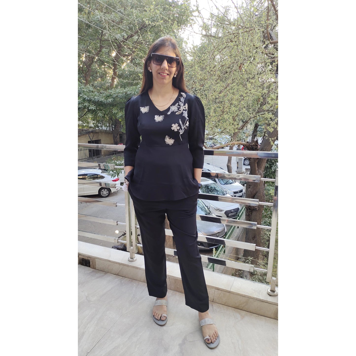 Midnight Wings Embroidered Co-ord Set