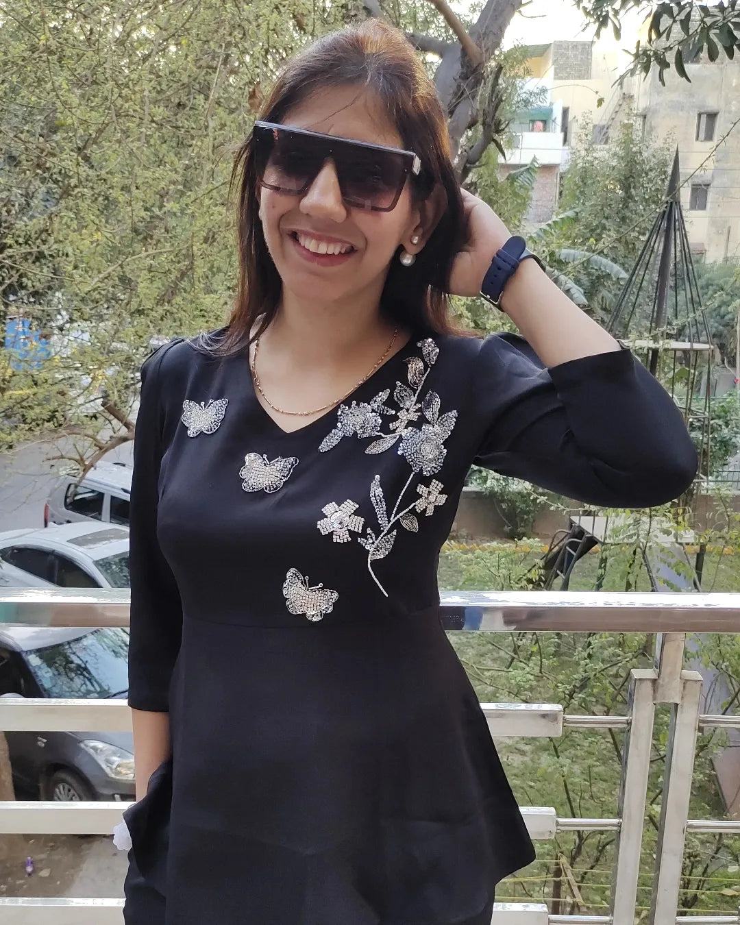 Midnight Wings Embroidered Co-ord Set