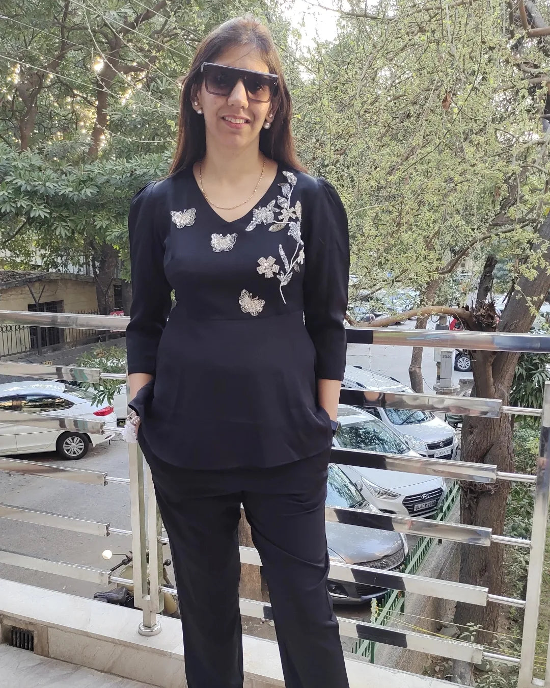 Midnight Wings Embroidered Co-ord Set