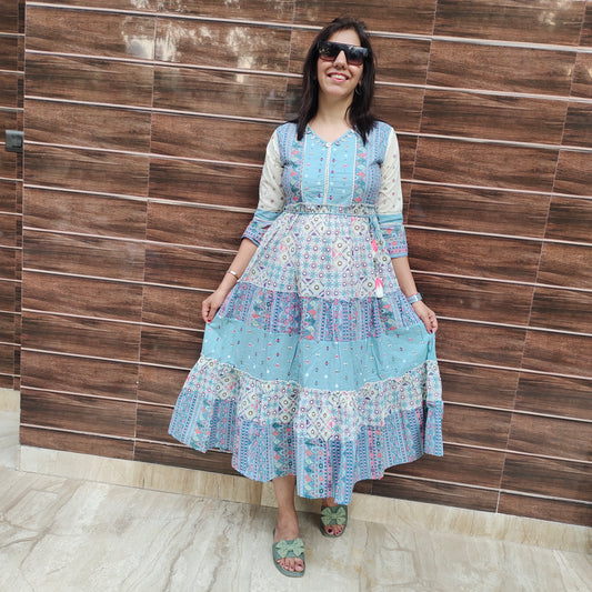 Digital Print Lace Work Tunic