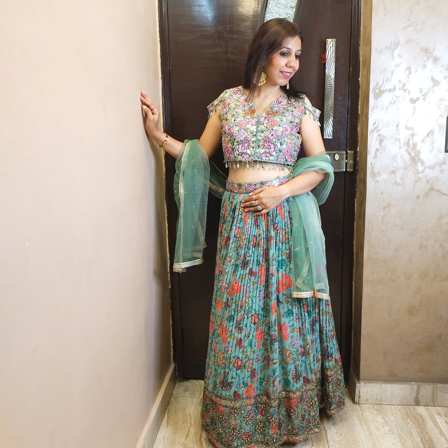 Designer Floral Lehenga