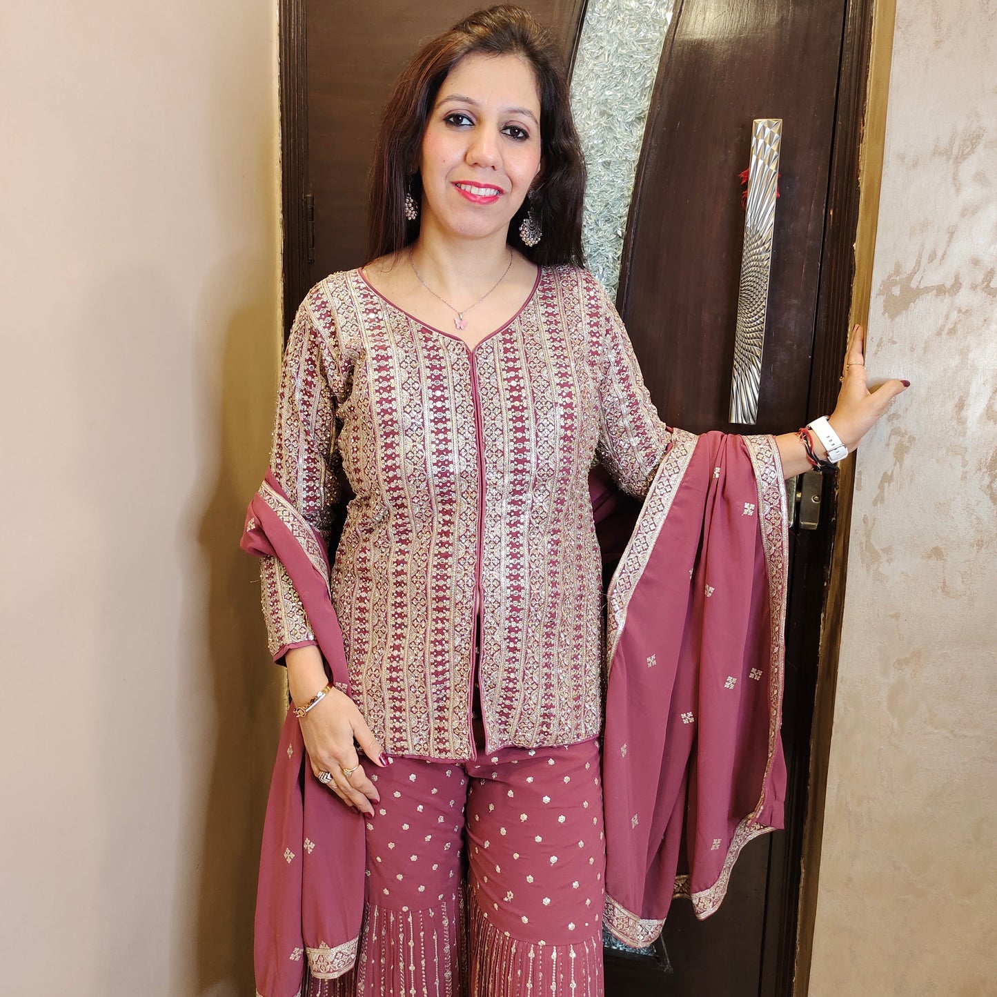 Embroidered Sharara Co-ord Set