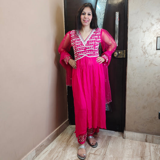 Alia Cut Embroidered High-low Anarkali Suit