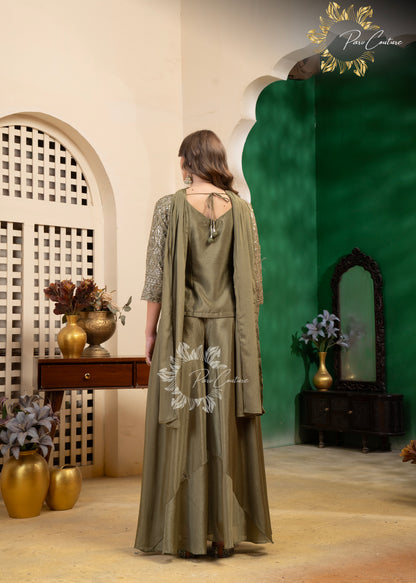 Olive Zari Luxe Co-ord Set