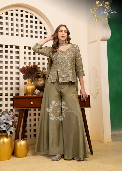 Olive Zari Luxe Co-ord Set