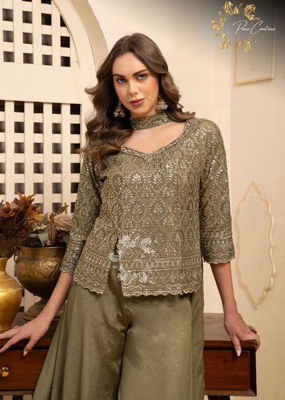 Olive Zari Luxe Co-ord Set