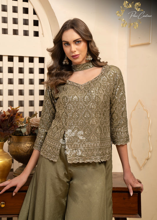 Olive Zari Luxe Co-ord Set