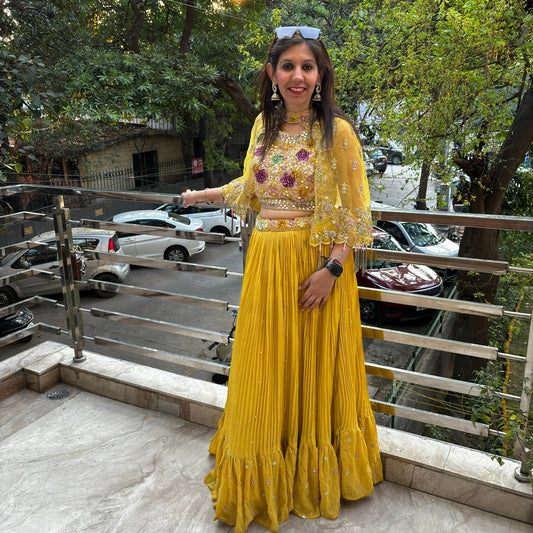 Elegance In Bloom Crop Top Skirt