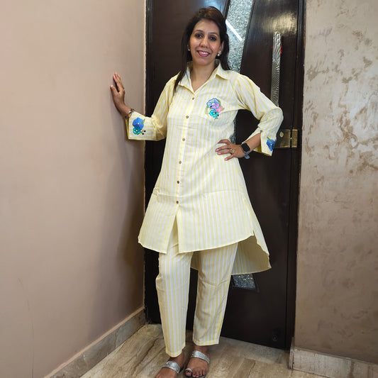 Lemon Apple Cut High-Low Co-ord Set