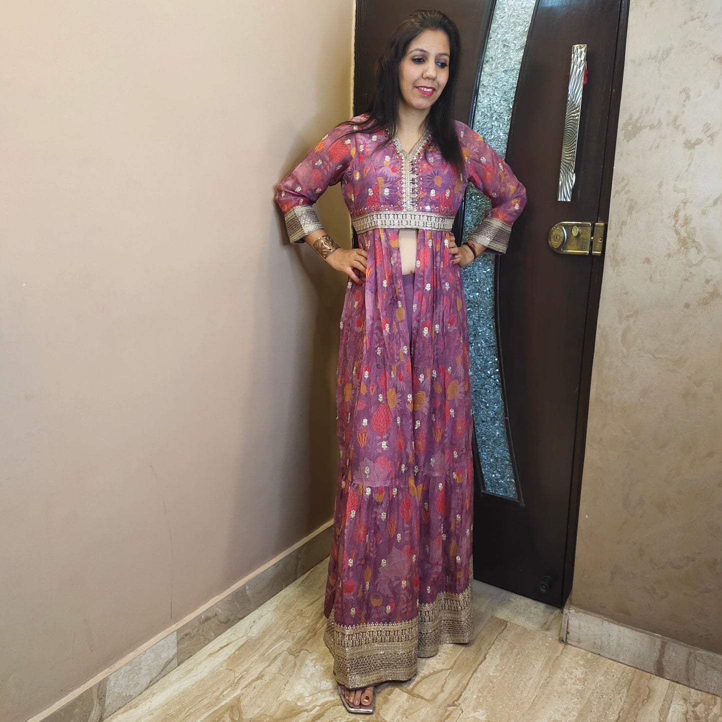 Tara front Cut Top with Sharara