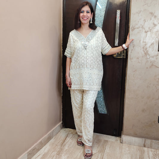 Chikankari Sparkle Fiesta Co-ord Set