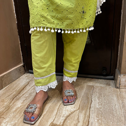 Lime Bliss Cotton Kurti Set